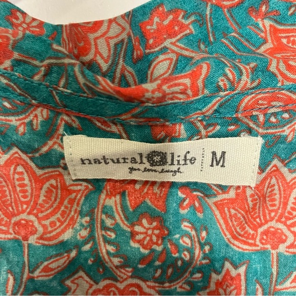 NATURAL LIFE Green and Pink Floral Midi Dress - Picture 6 of 7